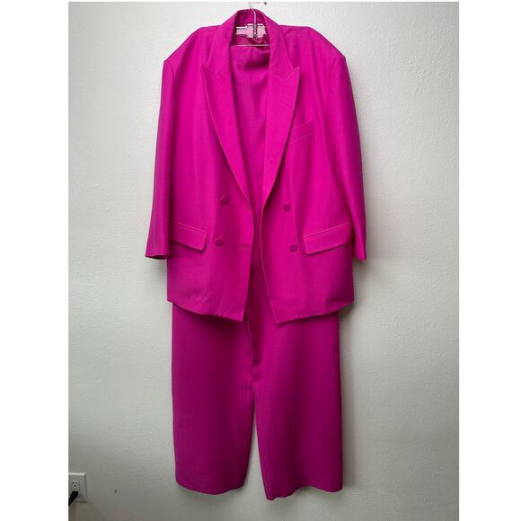 Valentino Pink Jumpsuit & Blazer Set Women IT 46/42 Strapless Wide Leg - Picture 1 of 16